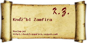 Knöbl Zamfira névjegykártya